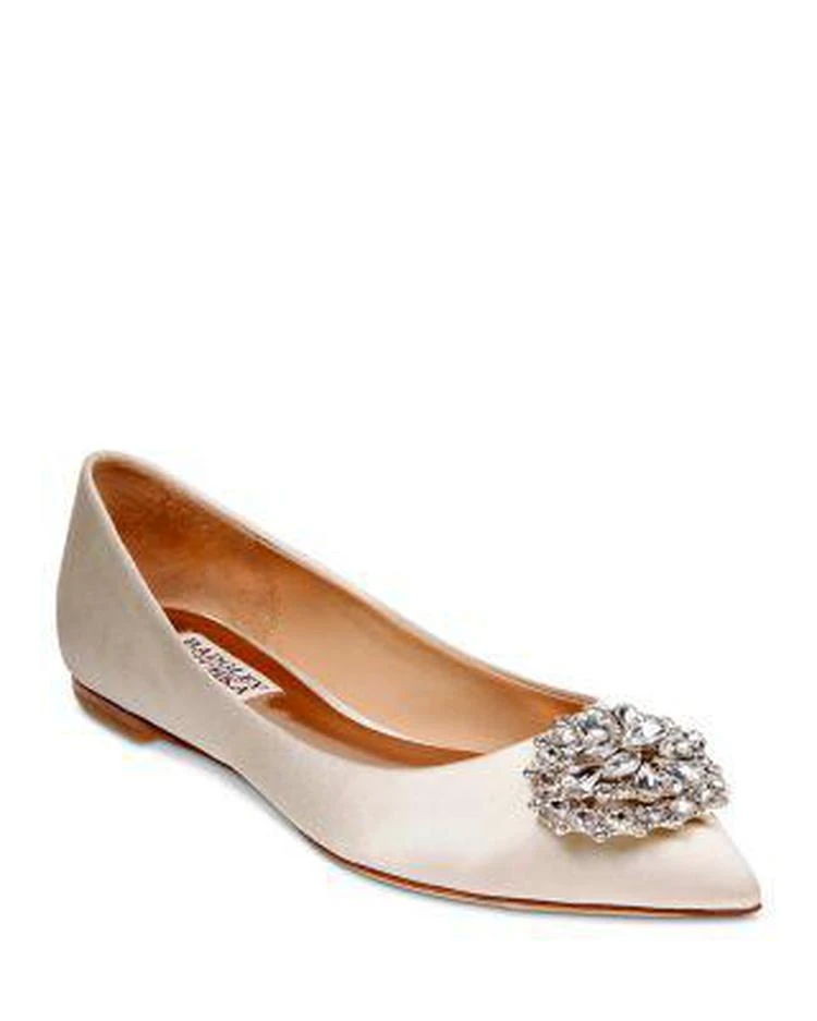 商品Badgley Mischka|宝石装饰尖头平底鞋,价格¥454,第1张图片