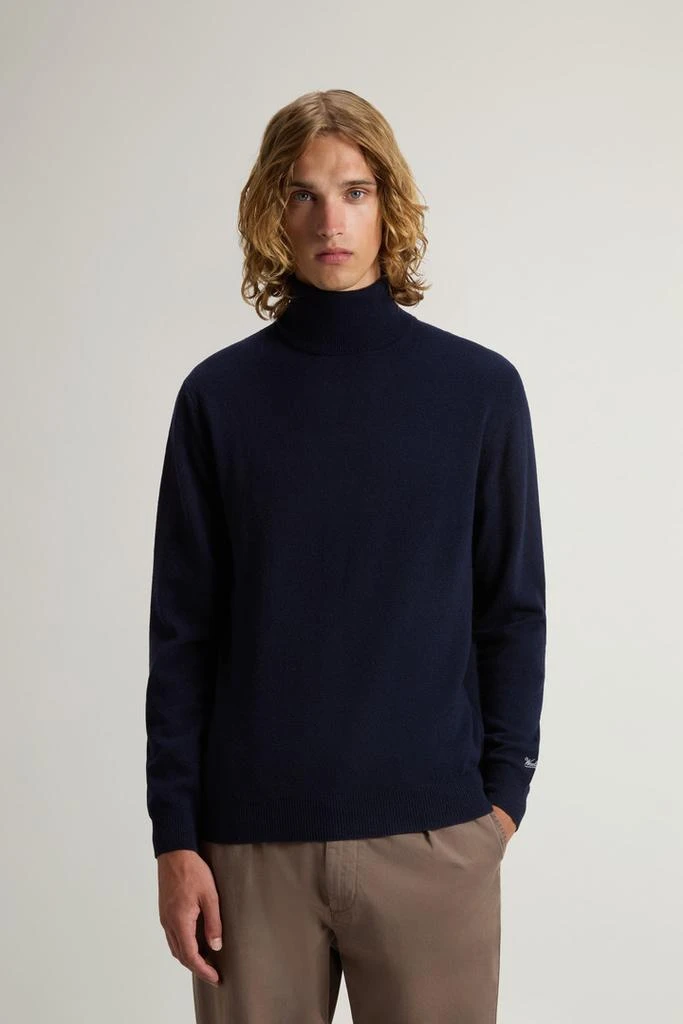 商品Woolrich|Pure Lambswool Turtleneck Sweater - Men - Blue,价格¥1460,第1张图片