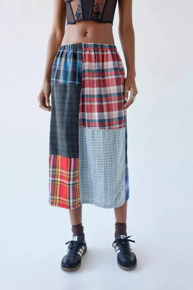 商品Urban Renewal|Urban Renewal Remade Plaid Pieced Midi Skirt,价格¥379,第3张图片详细描述