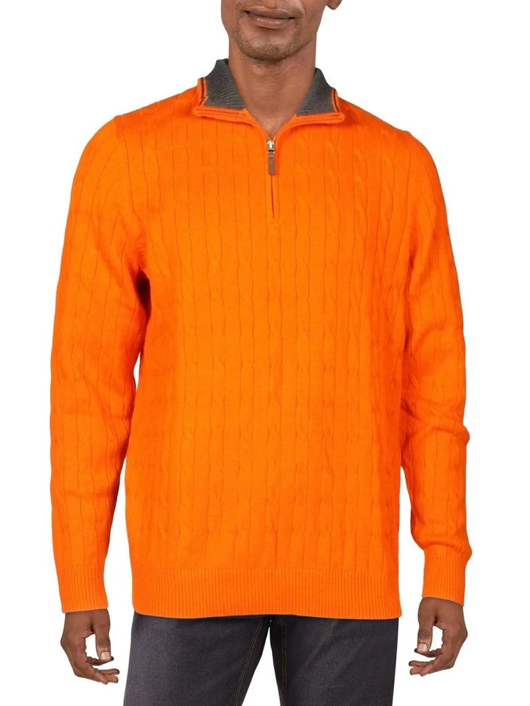 Mens Cotton 1/4-Zip Pullover Sweater 商品