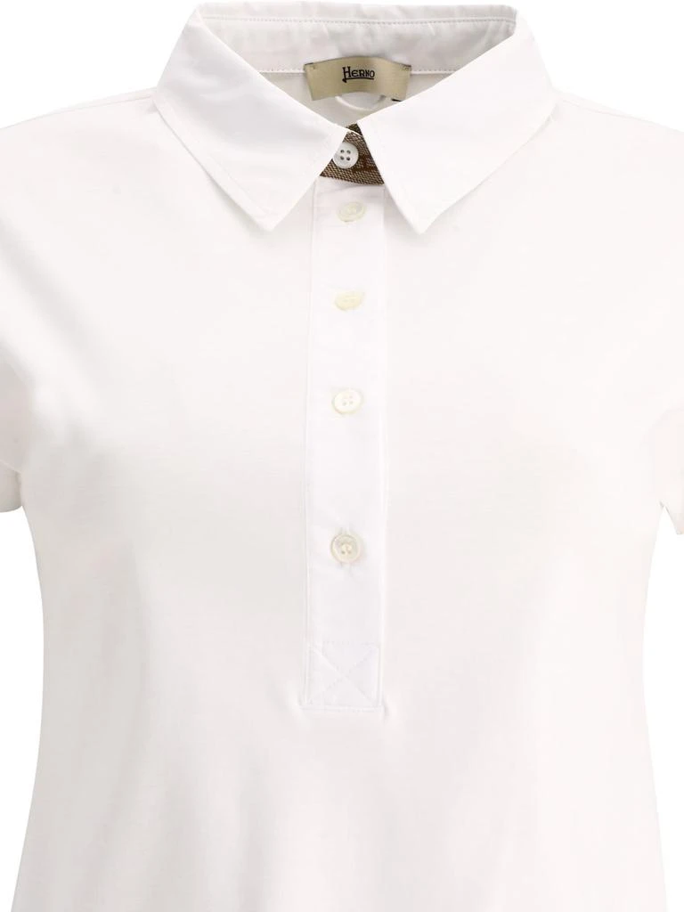 商品Herno|Poplin And Monogram Polo Shirt Polo Shirts White,价格¥1724,第3张图片详细描述