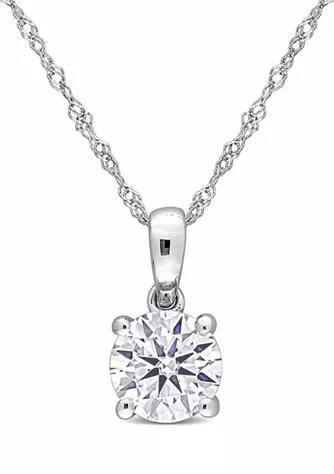 商品Belk & Co.|1 ct. t.w. Created Moissanite Solitaire Necklace in 10k White Gold,价格¥10512,第1张图片