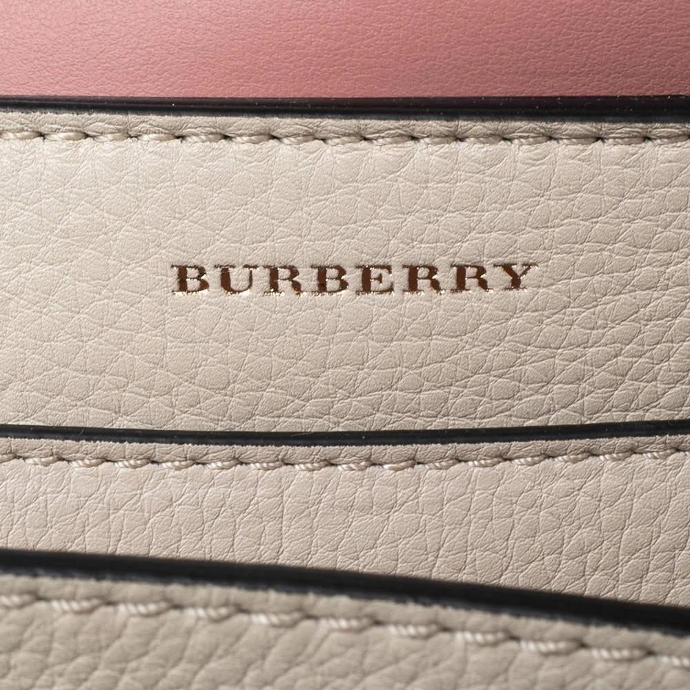 Burberry Pink/Off White Leather Deep Claret Tote 商品