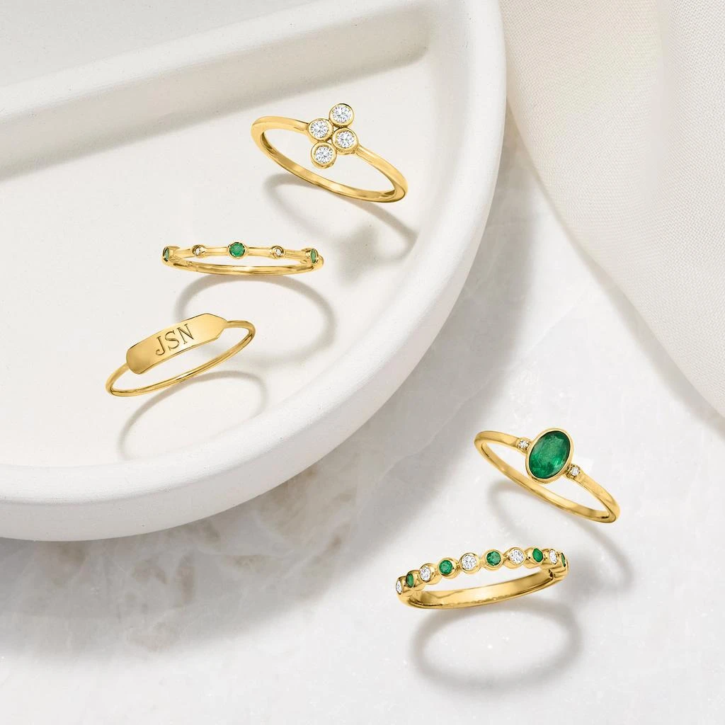 商品Ross-Simons|Ross-Simons Emerald Ring in 14kt Yellow Gold,价格¥3391,第4张图片详细描述
