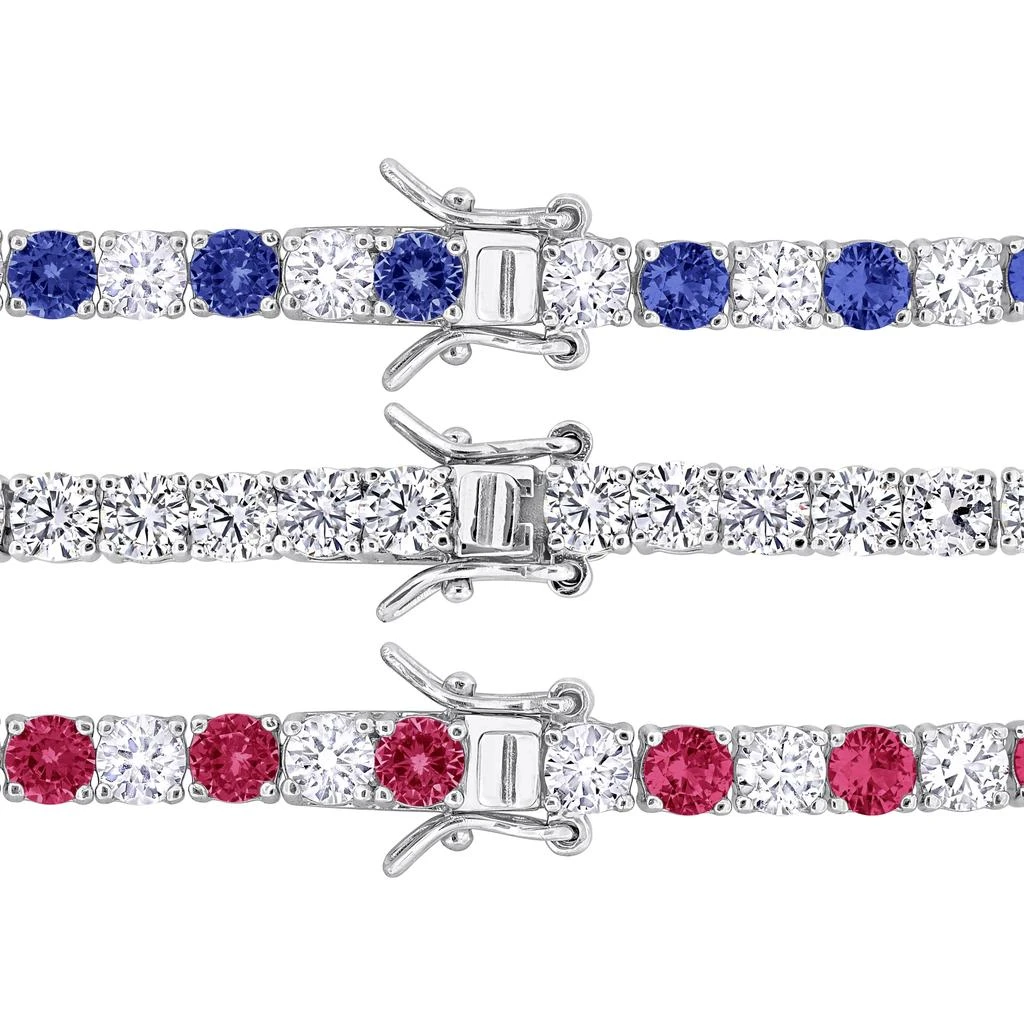 商品Mimi & Max|43ct TGW Created Ruby Created Blue White Sapphire Tennis Bracelet 3-Piece Set,价格¥1112,第5张图片详细描述