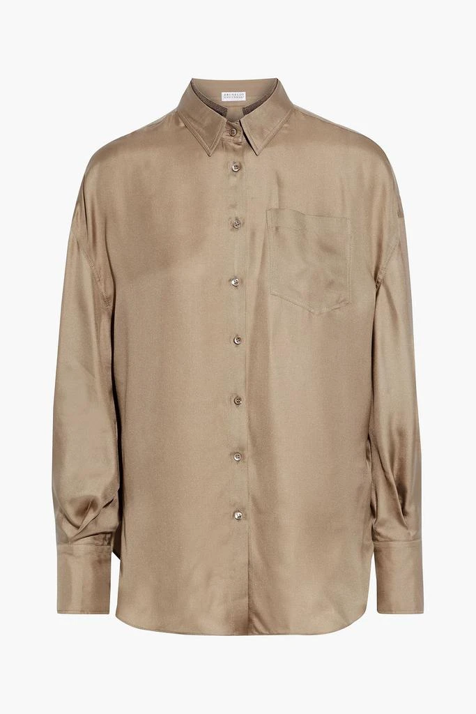 商品Brunello Cucinelli|Bead-embellished silk-satin twill shirt,价格¥5699,第3张图片详细描述