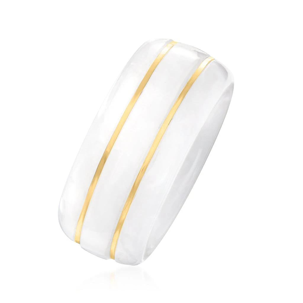 商品Ross-Simons|White Jade Ring With 14kt Yellow Gold,价格¥1215,第3张图片详细描述