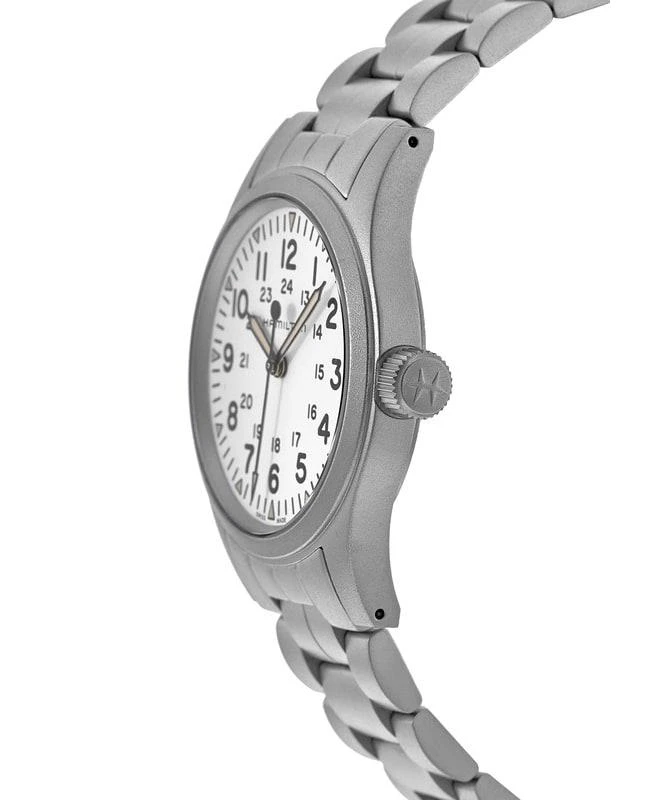 商品Hamilton|Hamilton Khaki Field Mechanical White Dial Steel Men's Watch H69439111,价格¥4161,第3张图片详细描述