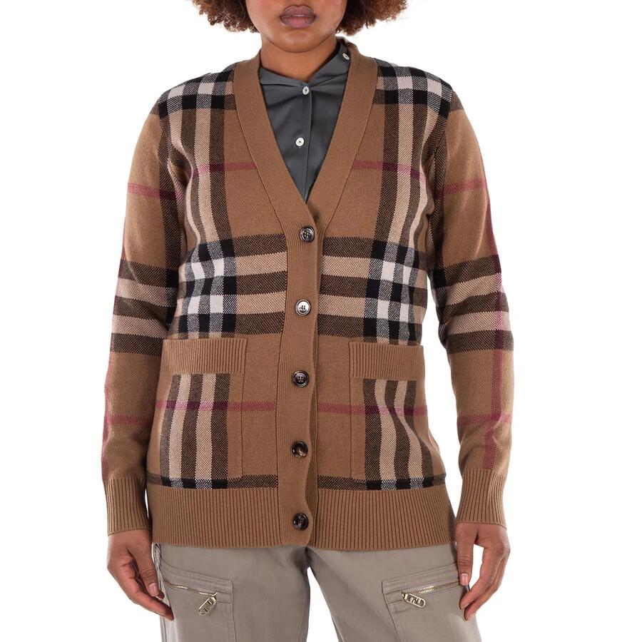商品Burberry|Checked Wool-Cashmere Blend Cardigan,价格¥5056,第1张图片