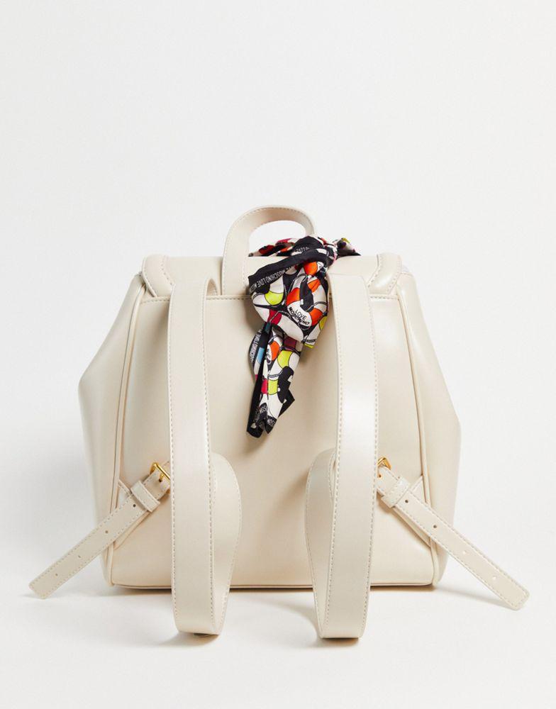 商品Moschino|Love Moschino scarf detail backpack in ivory,价格¥1042,第5张图片详细描述