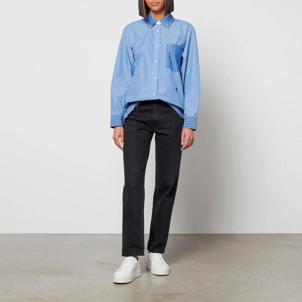 商品Tommy Hilfiger|Tommy Hilfiger Women's Stripe Oversized Shirt - Fine STP/Blue,价格¥350,第3张图片详细描述