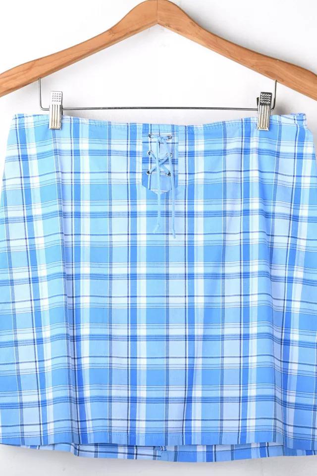商品Urban Outfitters|Vintage Y2k Blue Plaid Mini Skirt,价格¥694,第4张图片详细描述