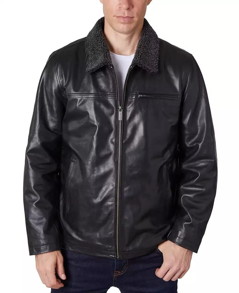 商品Perry Ellis|Men's Zipper Leather Jacket,价格¥1346,第1张图片