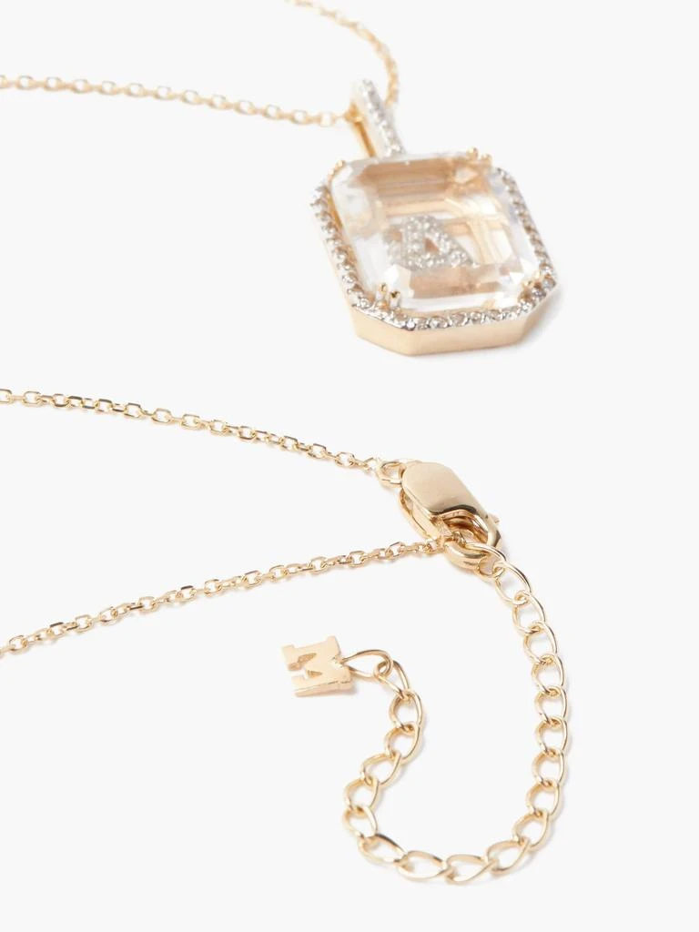 商品MATEO|Initials diamond, quartz & 14kt gold necklace A-M,价格¥14992,第4张图片详细描述