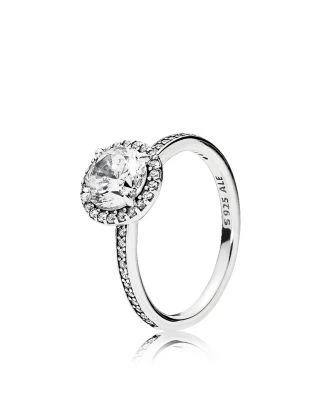 商品PANDORA|Sterling Silver & Cubic Zirconia Classic Elegance Ring,价格¥673,第1张图片