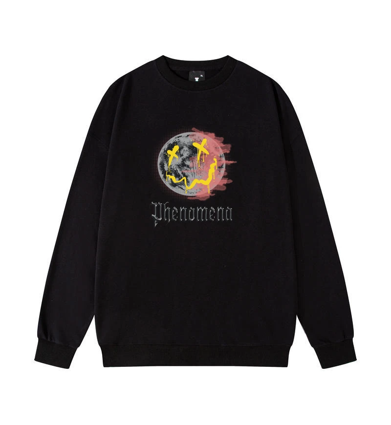 商品[国内直发] EUHERTZ|重磅纯棉卫衣男春秋美式宽松圆领印花打底衫潮,价格¥101,第1张图片