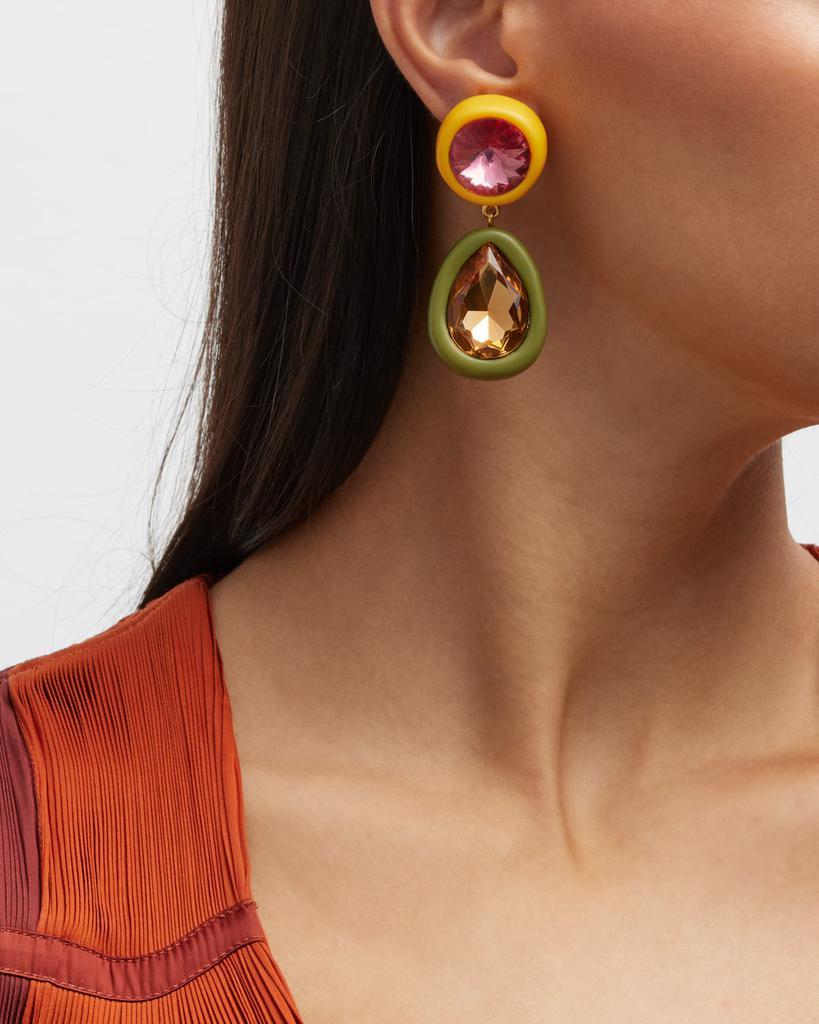 商品Tory Burch|Crystal Double Drop Earrings,价格¥1456,第4张图片详细描述