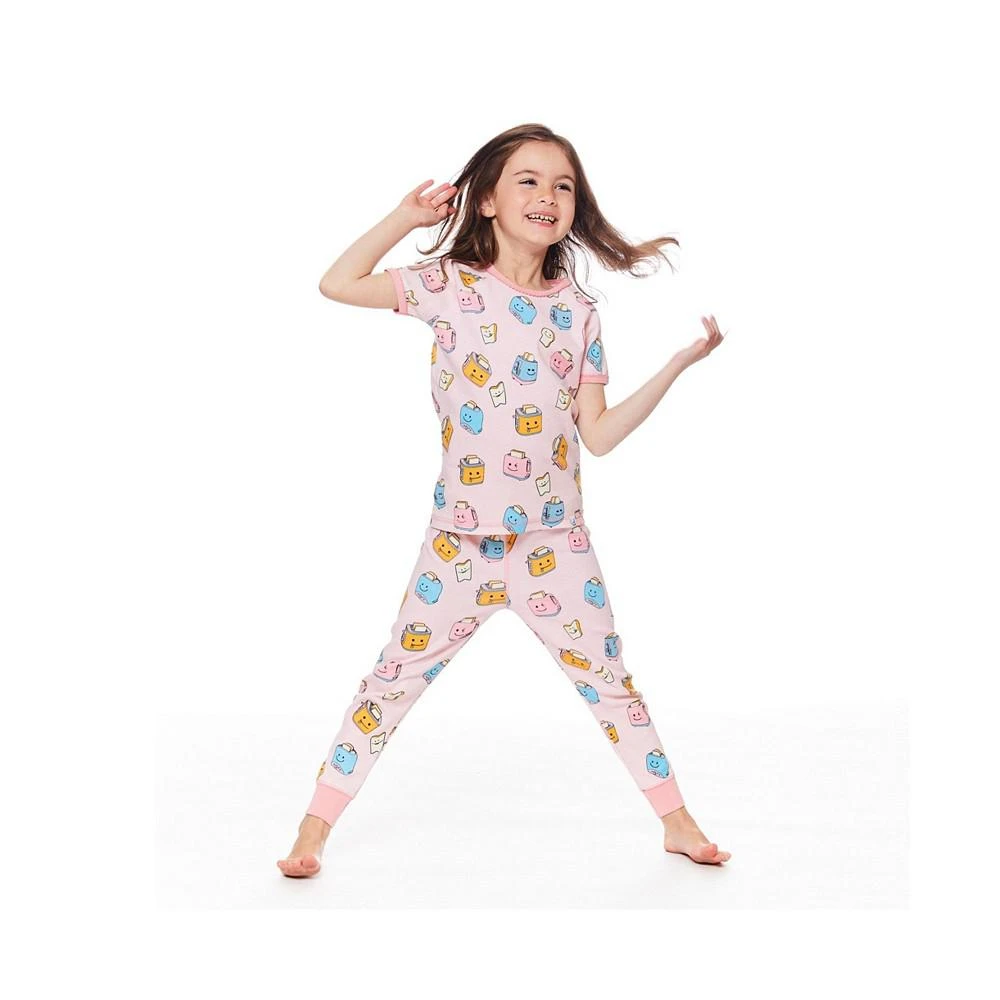 商品Deux par Deux|Girl Organic Cotton Two Piece Printed Pajama Set Pink Toasters - Toddler|Child,价格¥276,第3张图片详细描述