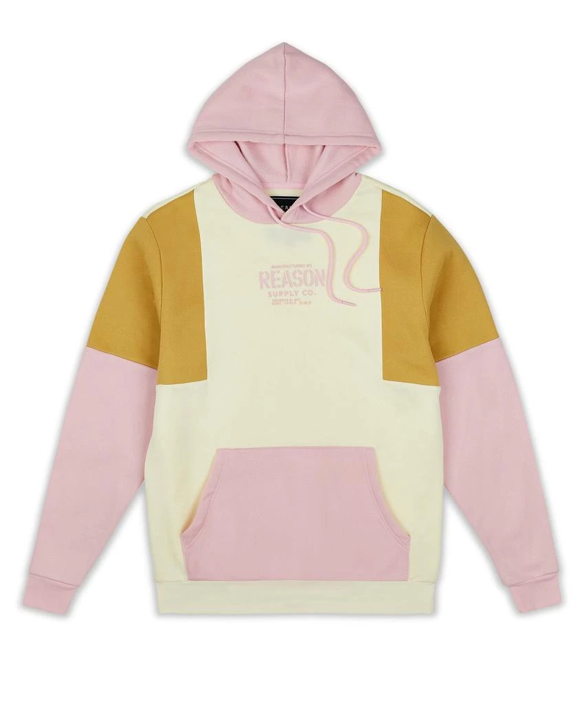 商品Reason Clothing|Nevin Color Block Logo Hoodie - Pink,价格¥76,第3张图片详细描述