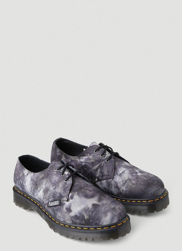 商品Dr. Martens|x Pleasures 1461 Tie-Dye Shoes in Grey,价格¥664,第4张图片详细描述