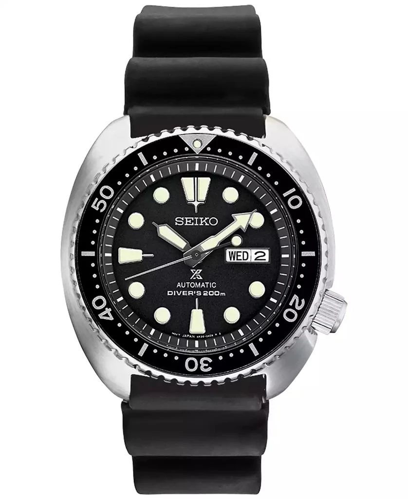 商品Seiko|Men's Automatic Prospex Diver Black Silicone Strap Watch 45mm,价格¥3803,第1张图片