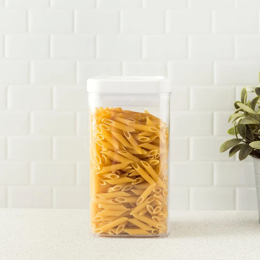 商品Home Basics|Home Basics 2.3 Liter Twist 'N Lock Air-Tight Square Plastic Canister, White,价格¥135,第2张图片详细描述
