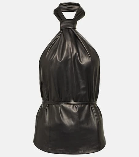 商品ANN DEMEULEMEESTER|Halterneck leather top,价格¥5974,第1张图片