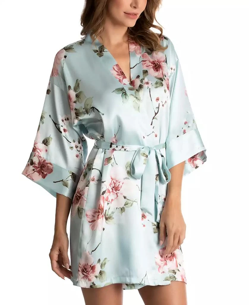 商品Linea Donatella|Floral-Print Satin Wrap Robe,价格¥152,第3张图片详细描述