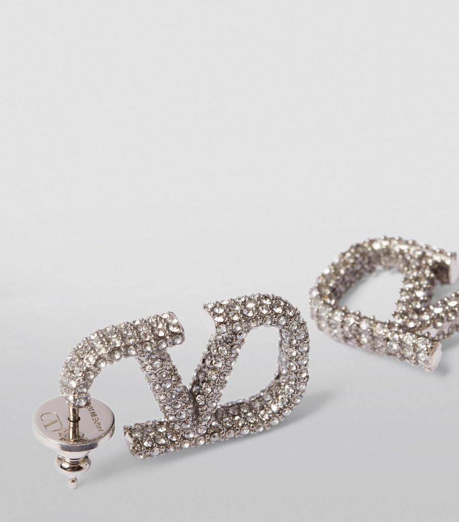 ☆大人気☆ VALENTINO VLOGO SIGNATURE STRASS EARRINGS Vlogo Signature Earrings In Metal And Swarovski® Crystals