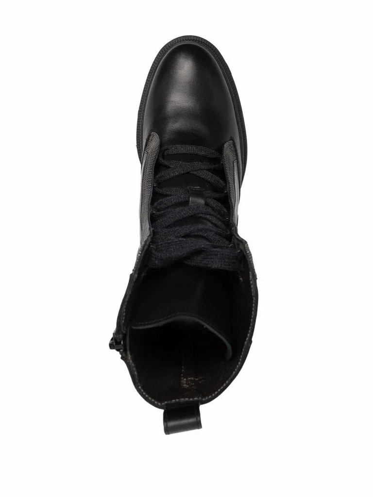 商品Brunello Cucinelli|Brunello cucinelli women's black leather ankle boots,价格¥10060,第4张图片详细描述