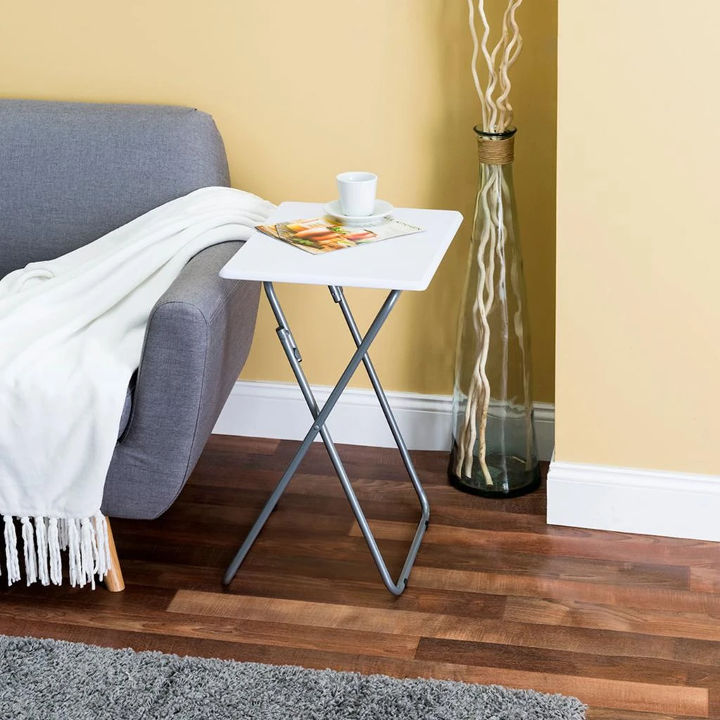 商品Home Basics|Home Basics Multi-Purpose Foldable Table, White,价格¥257,第2张图片详细描述