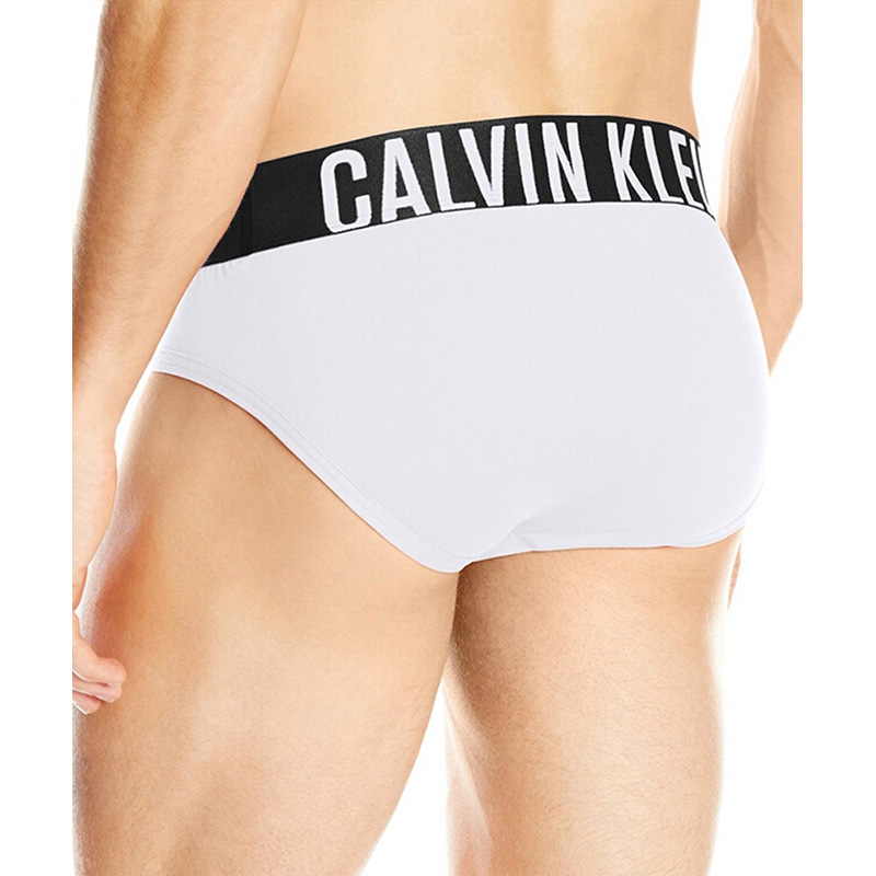 Calvin Klein 卡尔文 克莱恩 白色涤纶腰边加宽男士三角内裤 NB1044-100商品第2张图片规格展示