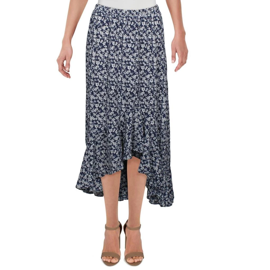 商品Max Studio|Max Studio Womens Hi Low Printed Flounce Skirt,价格¥54,第1张图片