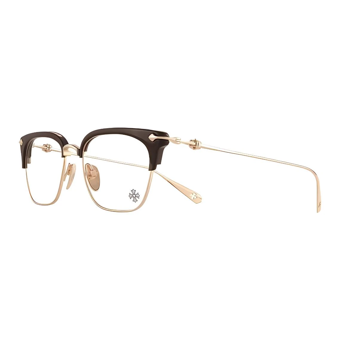 商品[国内直发] Chrome Hearts|【可配度数】  个性前卫 克罗心 银饰十字架花卉打造 钛合金 方形 光学镜架 男女同款情侣款,价格¥22053,第10张图片详细描述