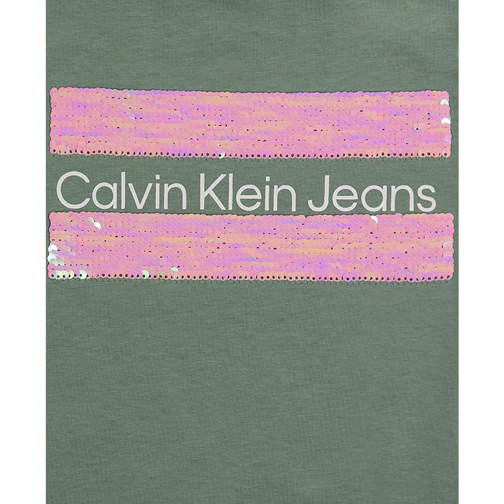 商品Calvin Klein|Big Girls Block Shine Flip-Sequin T-shirt,价格¥98,第6张图片详细描述