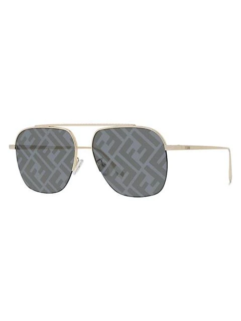 商品Fendi|57MM Logo Pilot Sunglasses,价格¥3868,第2张图片详细描述