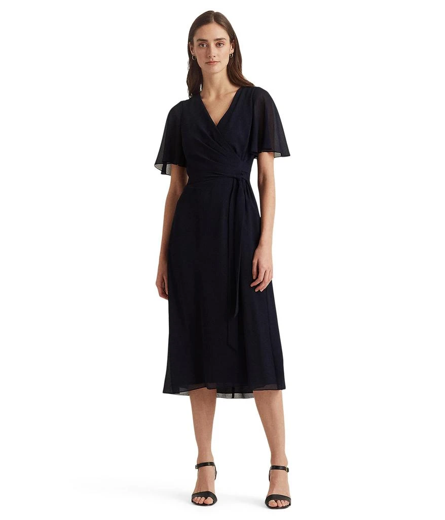 商品Ralph Lauren|Georgette Flutter-Sleeve Dress,价格¥784,第1张图片