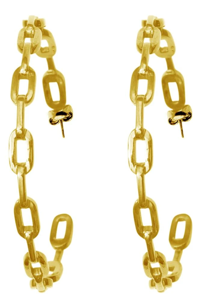 商品ADORNIA|14K Gold Plated Chain Link Hoop Earrings,价格¥142,第1张图片