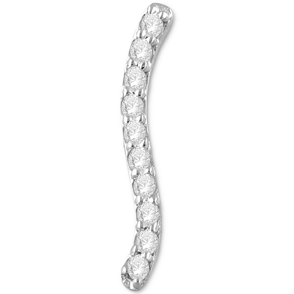 Diamond Curve Single Stud Earring (1/20 ct. t.w.) in 14k White Gold商品第1张图片规格展示