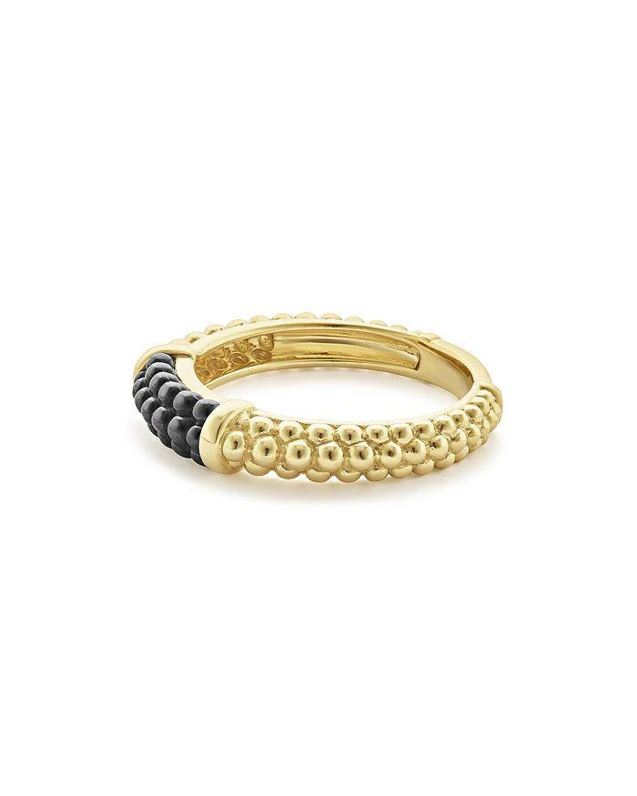 商品LAGOS|Gold & Black Caviar Collection 18K Gold & Ceramic Ring,价格¥15736,第4张图片详细描述