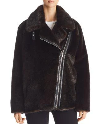 商品KENDALL & KYLIE|Oversized Faux Mink Moto Jacket,价格¥797,第1张图片