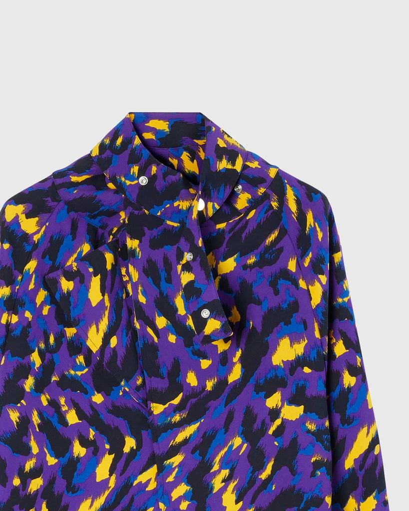 商品Burberry|Abstract-Print Long-Sleeve Silk Top,价格¥14955,第2张图片详细描述