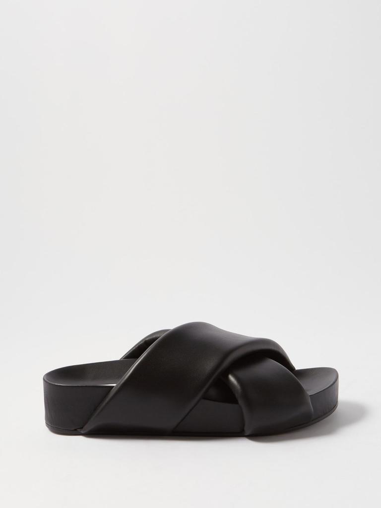 商品Jil Sander|Padded leather platform slides,价格¥4148,第1张图片