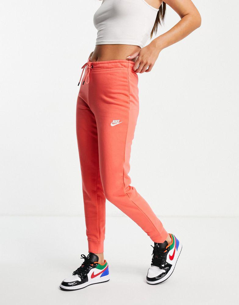 Nike essential fleece tight fit joggers in coral pink商品第1张图片规格展示