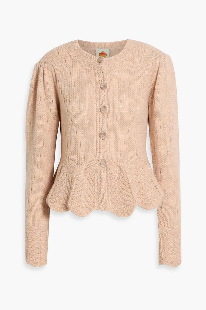 商品Farm Rio|Ruffled pointelle and cable-knit cardigan,价格¥702,第1张图片