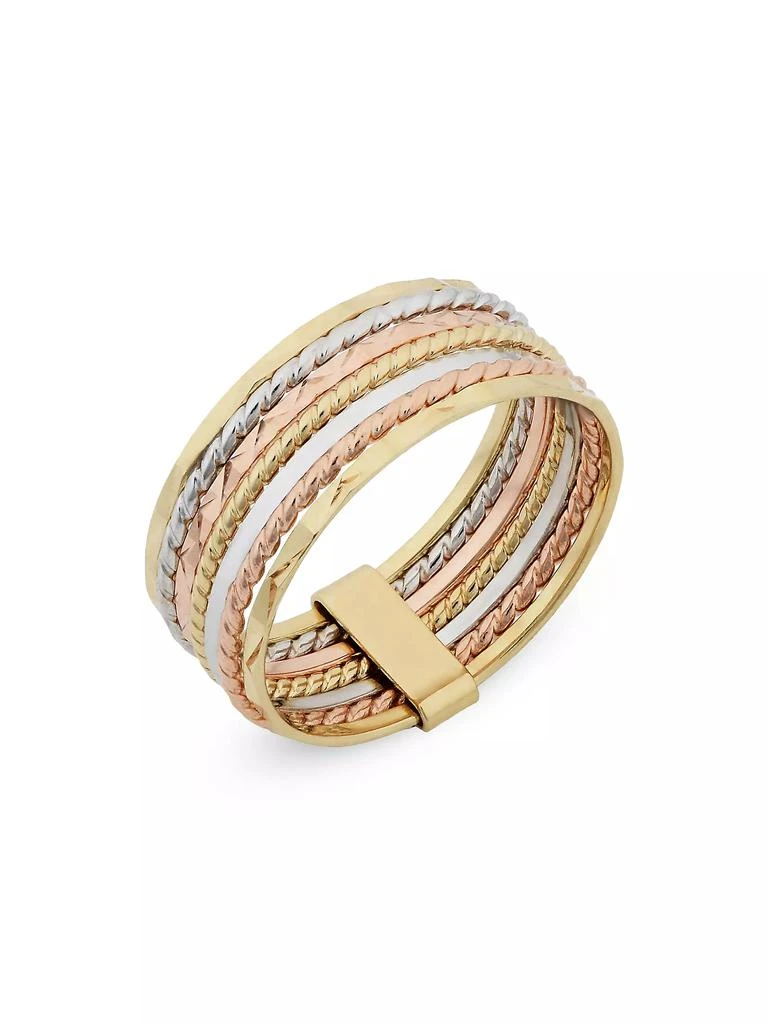 商品Oradina|14K Tricolor Gold Power Stack Ring,价格¥4013,第1张图片