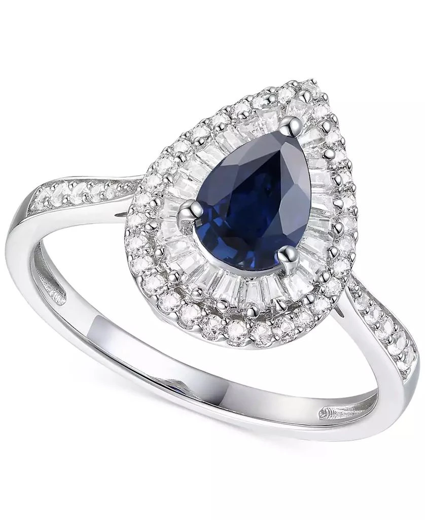 商品Macy's|Emerald (5/8 ct. t.w.) & Diamond (1/3 ct. t.w.) Teardrop Halo Ring in 14k Gold (Also in Ruby & Sapphire),价格¥4190,第1张图片