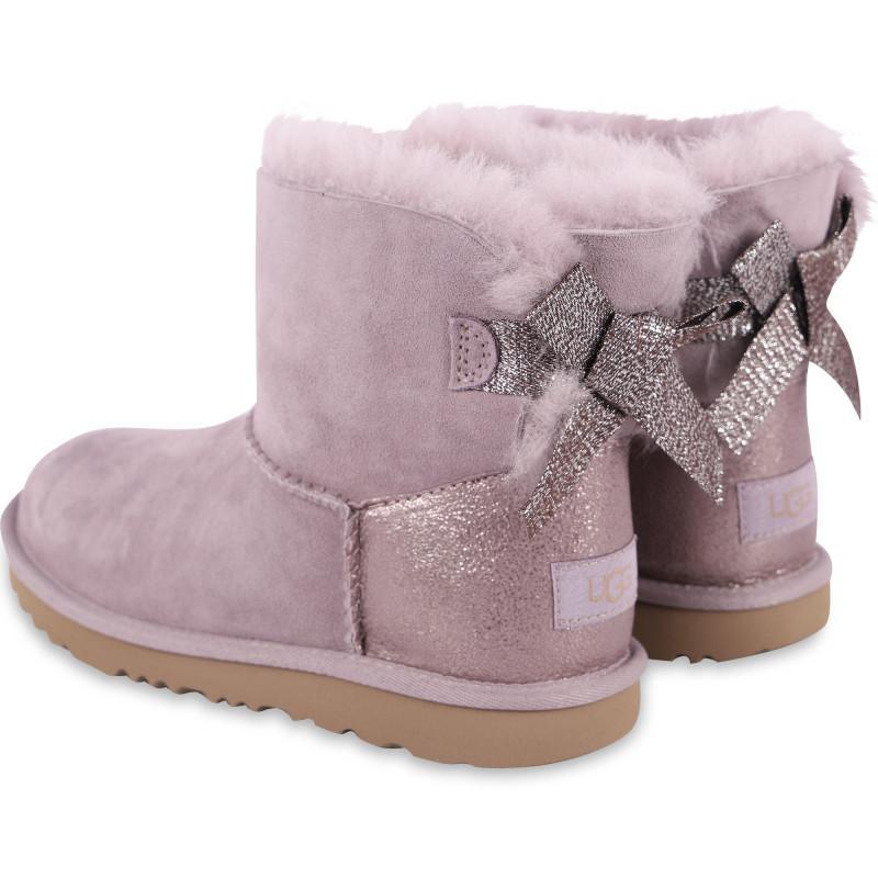 商品UGG|Glittery bows logo leather boots in pink,价格¥1150,第4张图片详细描述