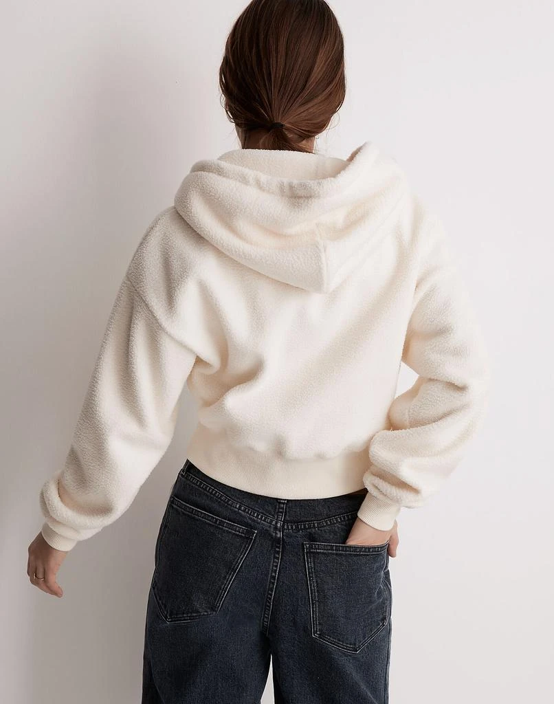 商品Madewell|MWL Sherpa Zip-Front Drawstring Hoodie Sweatshirt,价格¥239,第3张图片详细描述