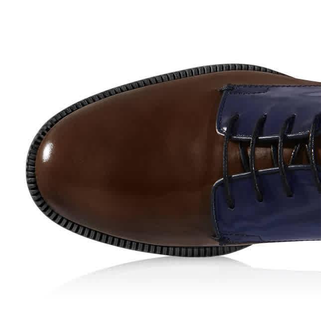 商品Tod's|Womens Glossy Leather Lace Up Shoes Coffee ( US Size Light Blue ( US Size Dark Galaxy,价格¥950,第1张图片